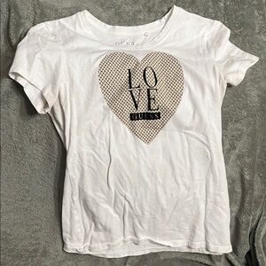 Guess White Heart Graphic Tee